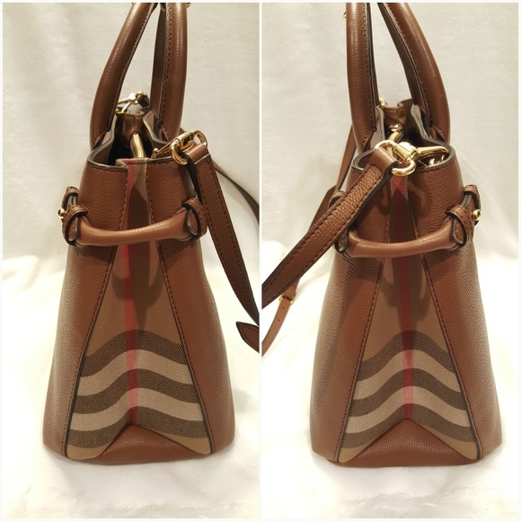 Burberry Tan Medium Banner Leather Tote Bag - Picture 7 of 8